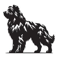 un rocoso perro, negro color silueta vector