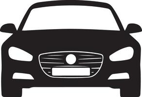 Silhouette of car, small auto icon, outline, black color silhouette vector
