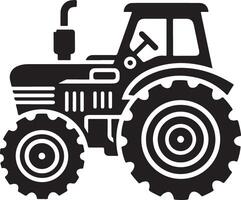 Tractor icon, black color silhouette vector