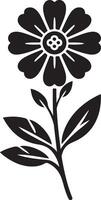 Simple Flower Silhouette, black color silhouette vector