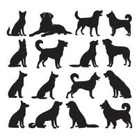 dog silhouette set, vector