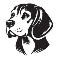 hermosa beagle perro, negro color silueta vector