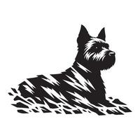 un rocoso perro, negro color silueta vector