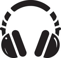 Headphones icon ,silhouette in black and white vector