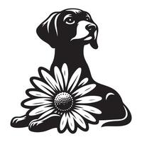 un margarita perro, negro color silueta vector