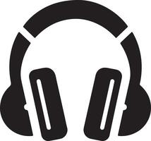 Headphones icon ,silhouette in black and white vector