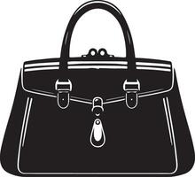 black silhouettes of handbag, black color silhouette vector