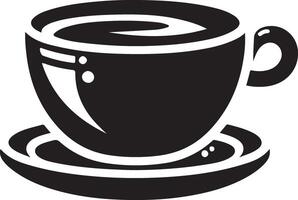 Coffee cup icon, black color silhouette vector