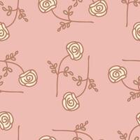 verano Rosa flores mano dibujado sin costura modelo. Perfecto impresión para tee, papel, textil y tela. floral ilustración para decoración y diseño. vector