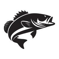 fish silhouette illustration, black color fish silhouette isolated white background vector