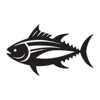 pescado silueta ilustración, negro color pescado silueta aislado blanco antecedentes vector