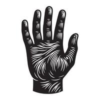 Hand icon, black color silhouette vector