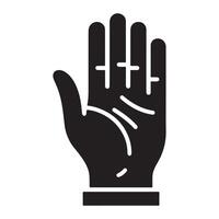 Hand icon, black color silhouette vector