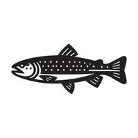 pescado silueta ilustración, negro color pescado silueta aislado blanco antecedentes vector