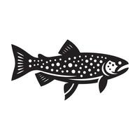 fish silhouette illustration, black color fish silhouette isolated white background vector