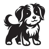 A cute Charlie dog, black color silhouette vector