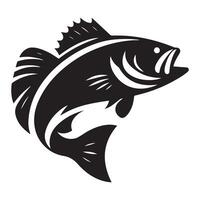 fish silhouette illustration, black color fish silhouette isolated white background vector