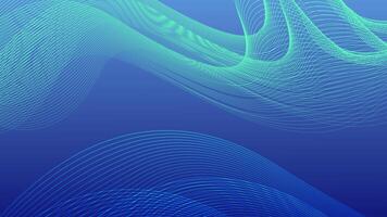 Abstract glowing wave lines on dark blue background. Dynamic wave pattern. Modern flowing wavy lines. Futuristic technology concept. Suit for banner, poster, cover, brochure, flyer, website vector