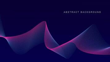 Abstract glowing wave lines on dark blue background. Dynamic wave pattern. Modern flowing wavy lines. Futuristic technology concept. Suit for banner, poster, cover, brochure, flyer, website vector