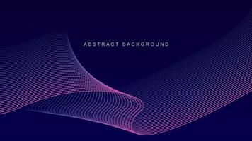 Abstract glowing wave lines on dark blue background. Dynamic wave pattern. Modern flowing wavy lines. Futuristic technology concept. Suit for banner, poster, cover, brochure, flyer, website vector