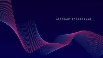 Abstract glowing wave lines on dark blue background. Dynamic wave pattern. Modern flowing wavy lines. Futuristic technology concept. Suit for banner, poster, cover, brochure, flyer, website vector