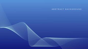 Abstract glowing wave lines on dark blue background. Dynamic wave pattern. Modern flowing wavy lines. Futuristic technology concept. Suit for banner, poster, cover, brochure, flyer, website vector