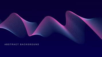 Abstract glowing wave lines on dark blue background. Dynamic wave pattern. Modern flowing wavy lines. Futuristic technology concept. Suit for banner, poster, cover, brochure, flyer, website vector