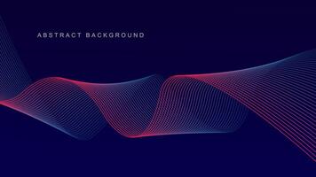 Abstract glowing wave lines on dark blue background. Dynamic wave pattern. Modern flowing wavy lines. Futuristic technology concept. Suit for banner, poster, cover, brochure, flyer, website vector