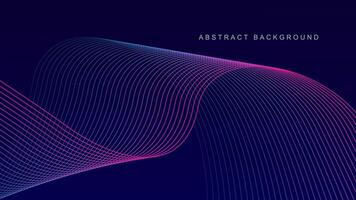 Abstract glowing wave lines on dark blue background. Dynamic wave pattern. Modern flowing wavy lines. Futuristic technology concept. Suit for banner, poster, cover, brochure, flyer, website vector