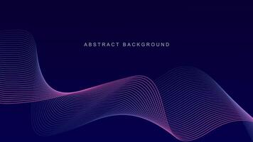 Abstract glowing wave lines on dark blue background. Dynamic wave pattern. Modern flowing wavy lines. Futuristic technology concept. Suit for banner, poster, cover, brochure, flyer, website vector