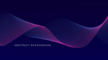 Abstract glowing wave lines on dark blue background. Dynamic wave pattern. Modern flowing wavy lines. Futuristic technology concept. Suit for banner, poster, cover, brochure, flyer, website vector