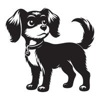 a Lucy dog, black color silhouette vector