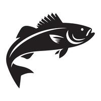 fish silhouette illustration, black color fish silhouette isolated white background vector