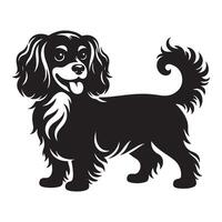 un lucy perro, negro color silueta vector