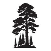 Pine tree silhouette, tree silhouette black color silhouette vector