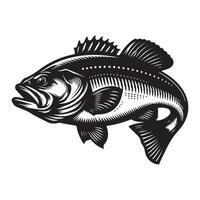 fish silhouette illustration, black color fish silhouette isolated white background vector