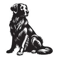 dorado perdiguero perro sesión, negro color silueta vector