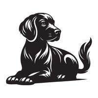 un cobre perro, negro color silueta vector