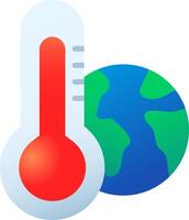 mundo termómetro temperatura icono vector