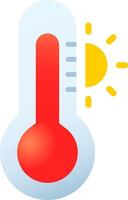 Hot thermometer temperature icon vector
