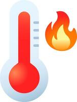 Fire thermometer temperature icon vector