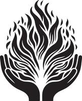 Flame Silhouette, black color silhouette vector