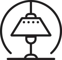 lámpara línea icono, negro color silueta vector