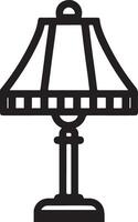 Lamp line icon, black color silhouette vector