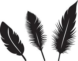 Feathers silhouette icon vector