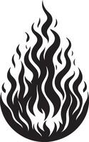 Flame Silhouette, black color silhouette vector