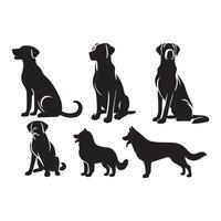 dog silhouette set, vector