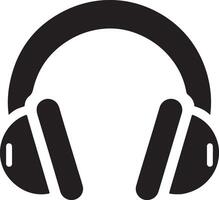 auriculares icono ,silueta en negro y blanco vector