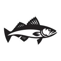 pescado silueta ilustración, negro color pescado silueta aislado blanco antecedentes vector