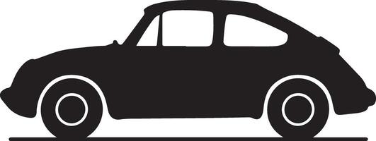silueta de auto, pequeño auto icono, describir, negro color silueta vector